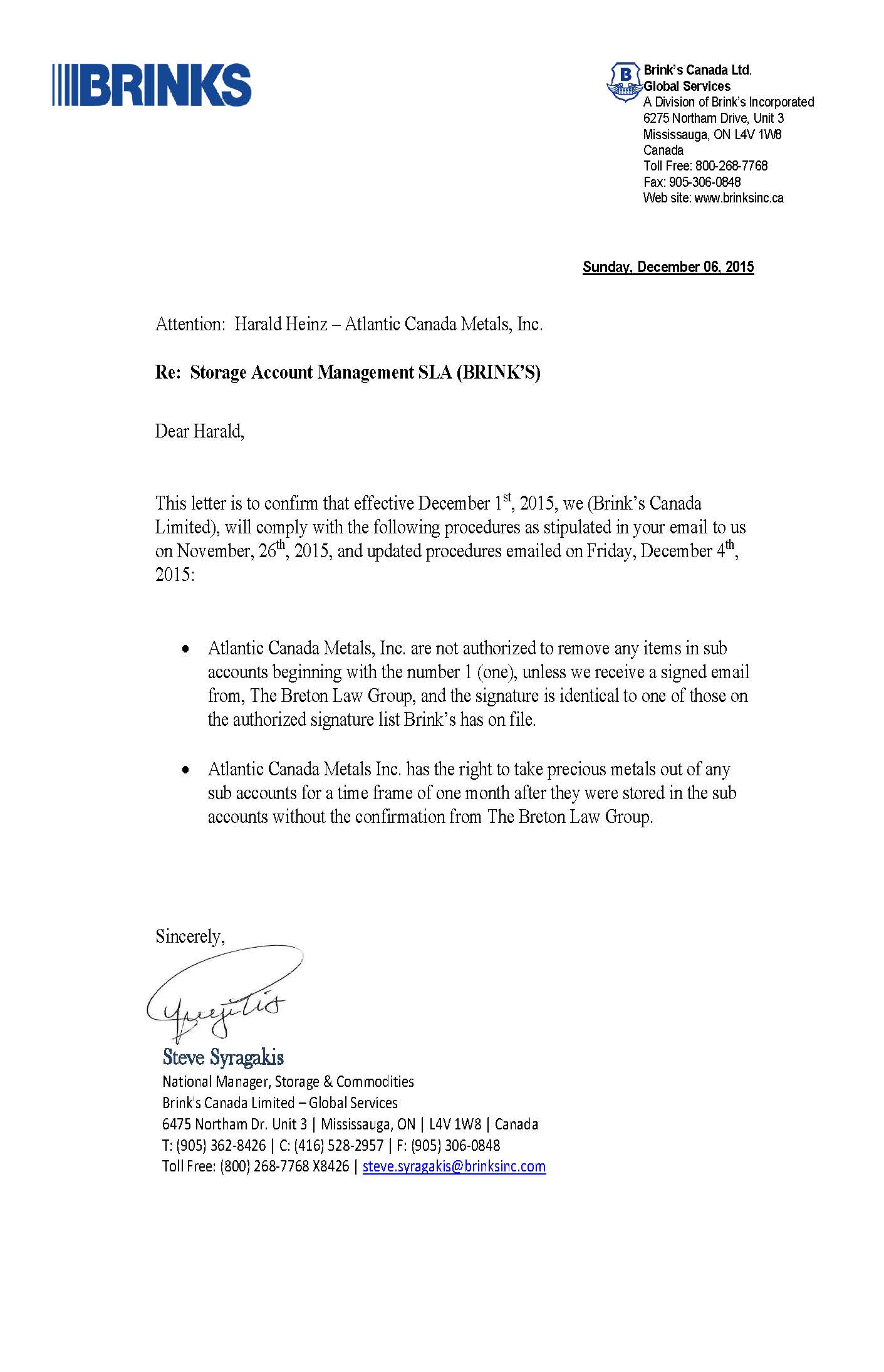 Entnahmeschutzbrief von Brinks