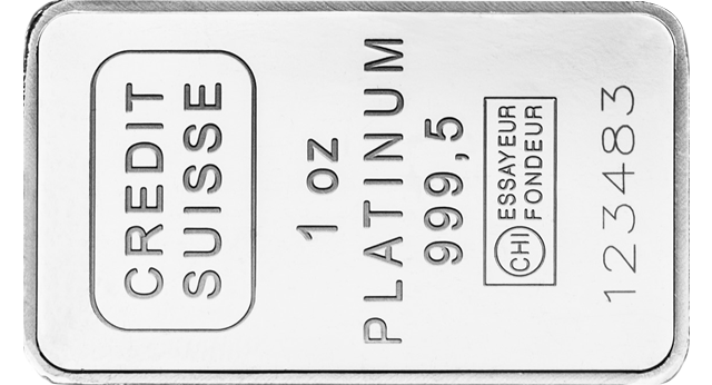 1oz Platinbarren der Credit Suisse